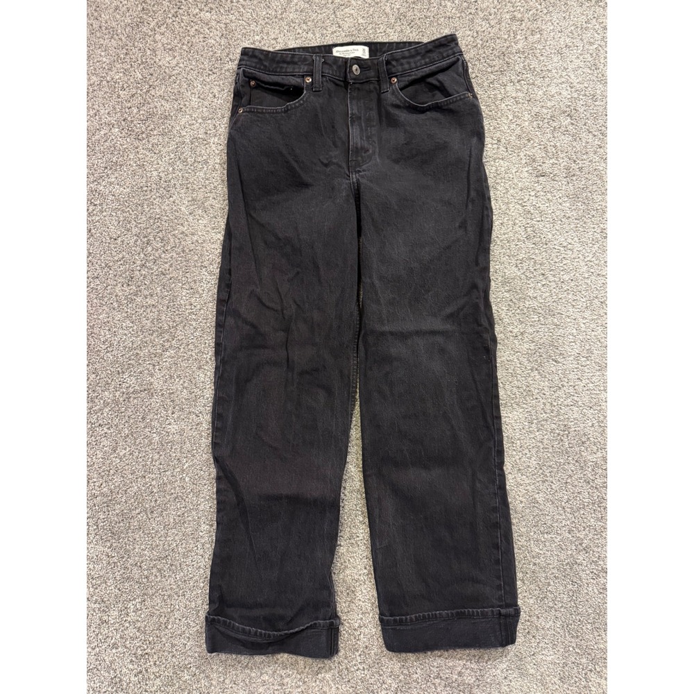 Abercrombie & Fitch Jeans Womens 30 10R Black 90s Relaxed High Rise Curve Love
